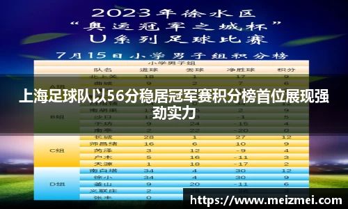 上海足球队以56分稳居冠军赛积分榜首位展现强劲实力